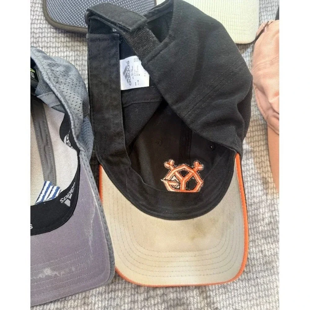 Adidas Baseball Cap Bundle Lot of 6 Mesh Corduroy Trefoil Performance Hats Mixed